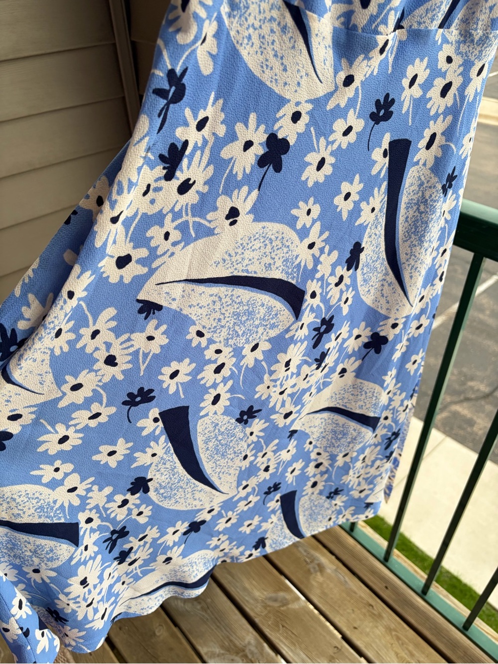 🆕🦋Lauren Ralph Lauren Blue Floral Midi Dress Belted Fit & Flare Summer Size 6 - Picture 11 of 17